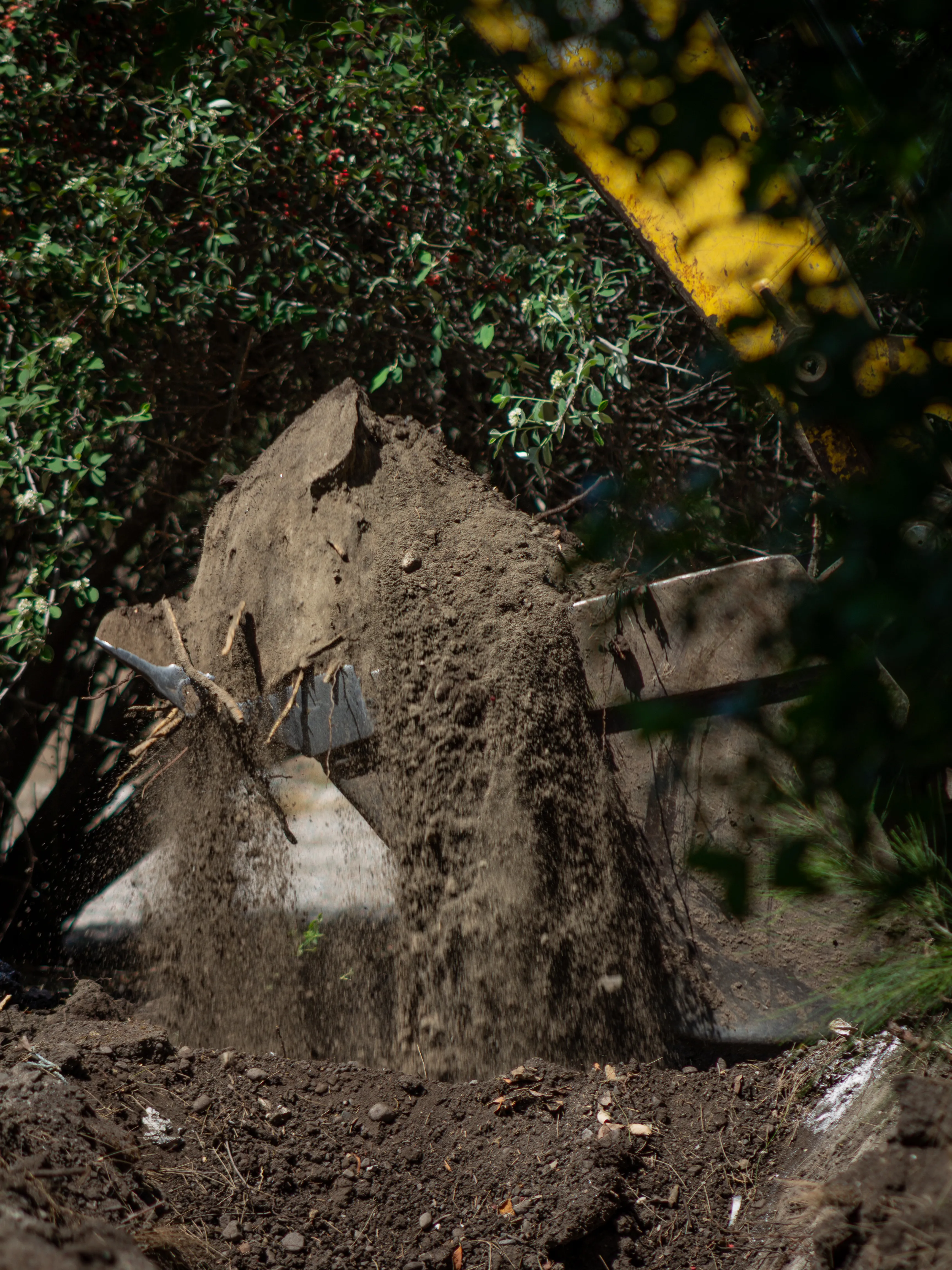 Vista general de obra de construcción en ejecución en Santiago, Chile